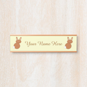 Porte-nom Pour Porte Joyeux lapin de Pâques sur mesure
