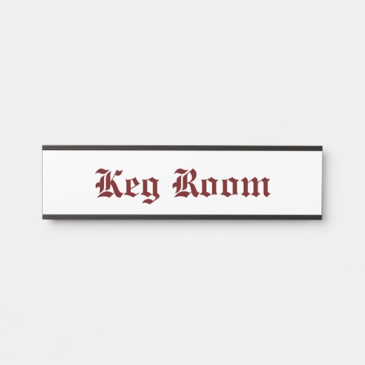 Porte-nom Pour Porte Keg Room Red (Devant)