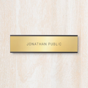 Porte-nom Pour Porte L'Elégant Or tendance Simples Glamor Moderne