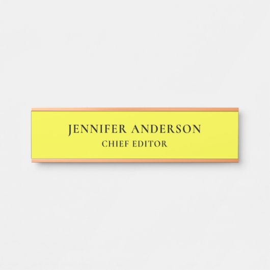 Porte-nom Pour Porte Lemon Yellow Professional Modern Plain Minimalist (Devant)