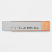 Porte-nom Pour Porte Light Grey Minimalist Plain Modern (Devant)
