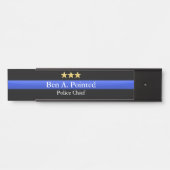 Porte-nom Pour Porte Ligne Bleue Mince - Panneau de Porte du Classement (Devant)