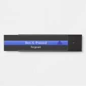 Porte-nom Pour Porte Ligne Bleue Mince - Sgt Stripes Classement Porte S (Devant)