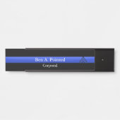 Porte-nom Pour Porte Ligne Bleue Mince - Signe de porte du grade capora (Devant)