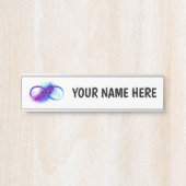 Porte-nom Pour Porte L'infini avec plume violette (Devant)