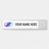 Porte-nom Pour Porte L'infini avec plume violette (Devant)