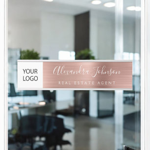 Porte-nom Pour Porte Logo coutume Rose exécutif Gold Rose Professionnel