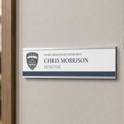 Porte-nom Pour Porte Logo d'agent de police