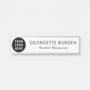 Porte-nom Pour Porte Logo de l'entreprise et nom personnalisé des emplo
