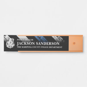 Porte-nom Pour Porte Logo du département de police Bureau de l'applicat