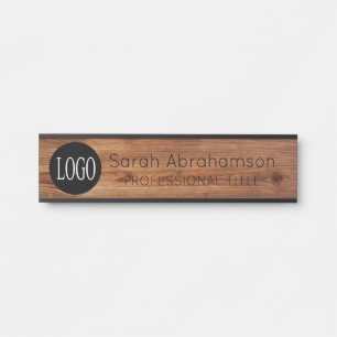 Porte-nom Pour Porte Logo en bois rustique élégant Signes de porte de b