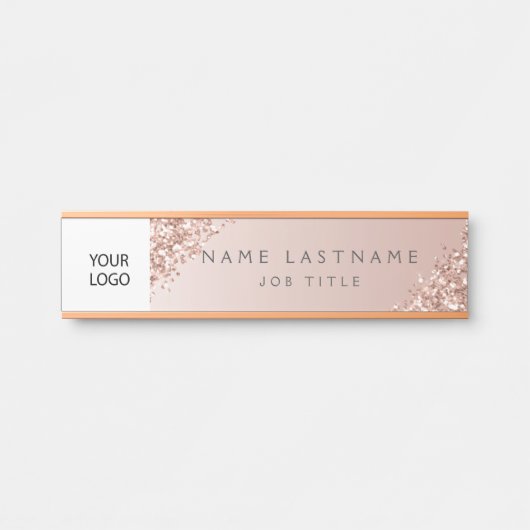 Porte-nom Pour Porte Logo Executive Rose Gold Professional (Devant)