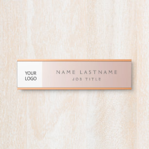 Porte-nom Pour Porte Logo Executive Rose Gold Professional