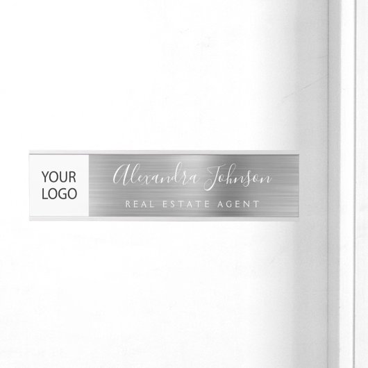 Porte-nom Pour Porte Logo Executive Silver Professional