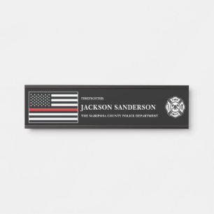 Porte-nom Pour Porte Logo personnalisable de pompier de service d'incen