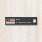 Porte-nom Pour Porte Logo personnalisable de pompier de service d'incen (Devant)