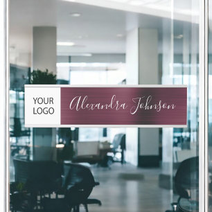 Porte-nom Pour Porte Logo Personnalisé Executive Burgundy Professional