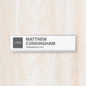 Porte-nom Pour Porte Logo personnalisé simple Nom de l'employé Titre du (Devant)