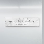 Porte-nom Pour Porte Marbre blanc de script moderne professionnel