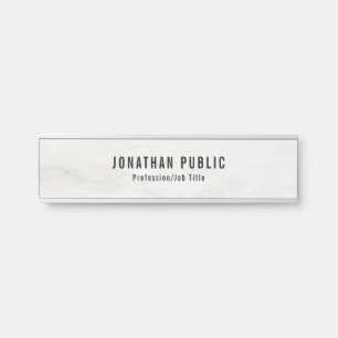 Porte-nom Pour Porte Marbre blanc Modèle moderne tendance