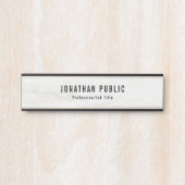 Porte-nom Pour Porte Marbre blanc Moderne Élégant Et Modèle D'Or (Devant)