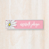Porte-nom Pour Porte Marguerite lunaire jaune et blanc avec texte perso (Devant)