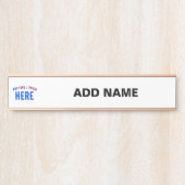 PORTE-NOM POUR PORTE MARQUE BLANCHE MODERNE ET PERSONNALISABLE VÉRIFIÉE (Devant)