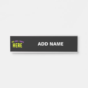 PORTE-NOM POUR PORTE MARQUE NOIRE PERSONNALISABLE VERIFIEE DE STYLE MOD