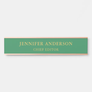 Porte-nom Pour Porte Mer Vert & Or Couleurs Professionnel Moderne Plain