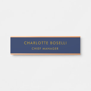 Porte-nom Pour Porte Minimaliste Classique Professionnel Couleur Bleu O