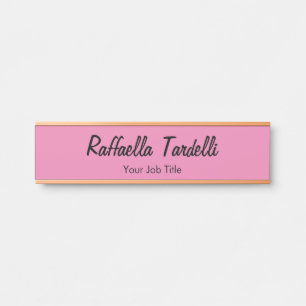Porte-nom Pour Porte Minimaliste personnalisé customisé nom couleur ros