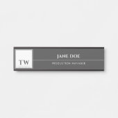 Porte-nom Pour Porte Mode Design gris foncé (Devant)
