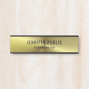 Porte-nom Pour Porte Modèle à la mode Métallurgique Gold Look