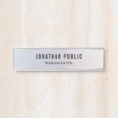 Porte-nom Pour Porte Modèle d'argent élégant professionnel moderne (Devant)
