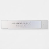 Porte-nom Pour Porte Modèle d'argent glamour classique long et élégant (Devant)