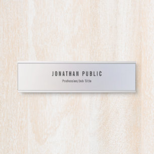 Porte-nom Pour Porte Modèle d'argent moderne professionnel élégant