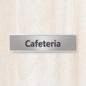 Porte-nom Pour Porte Modèle de la cafétéria Argent et Black Text (Devant)