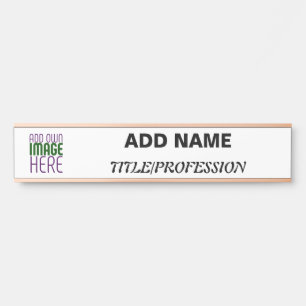 PORTE-NOM POUR PORTE MODÈLE DE TEXTE D'IMAGE BLANCHE SIMPLE MODERNE