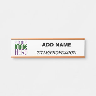 PORTE-NOM POUR PORTE MODÈLE DE TEXTE D'IMAGE BLANCHE SIMPLE MODERNE