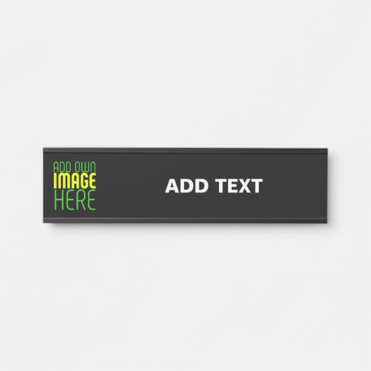 PORTE-NOM POUR PORTE MODÈLE DE TEXTE D'IMAGE NOIRE SIMPLE ET MODERNE (Devant)