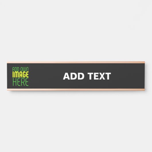 PORTE-NOM POUR PORTE MODÈLE DE TEXTE D'IMAGE NOIRE SIMPLE ET MODERNE (Devant)