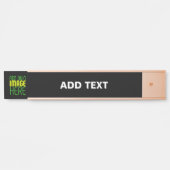 PORTE-NOM POUR PORTE MODÈLE DE TEXTE D'IMAGE NOIRE SIMPLE ET MODERNE (Devant)
