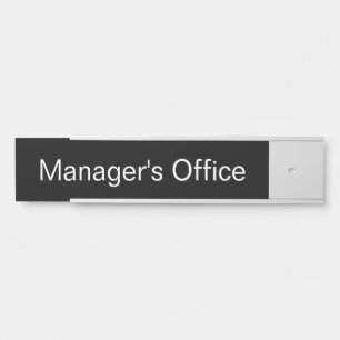 Porte-nom Pour Porte Modèle de texte noir et blanc du bureau du directe
