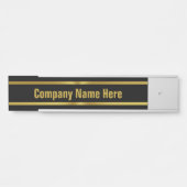Porte-nom Pour Porte Modèle de texte noir et or (Devant)