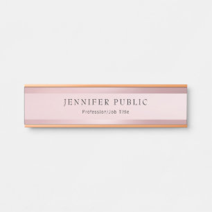 Porte-nom Pour Porte Modèle d'or classique Rose Moderne Professionnel