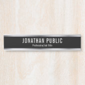Porte-nom Pour Porte Modèle élégant professionnel personnalisé Noir Arg (Devant)