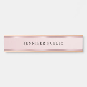 Porte-nom Pour Porte Modèle élégant simple moderne en or rose Luxe