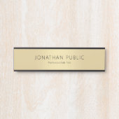 Porte-nom Pour Porte Modèle moderne Black Gold (Devant)