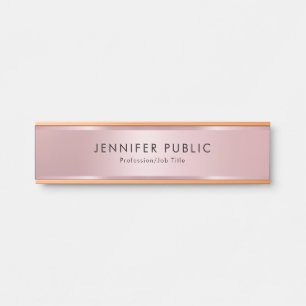 Porte-nom Pour Porte Modèle Moderne Élégant Rose Gold Tendance Glamour