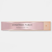 Porte-nom Pour Porte Modèle moderne Rose à la mode  Gold Elegant (Devant)